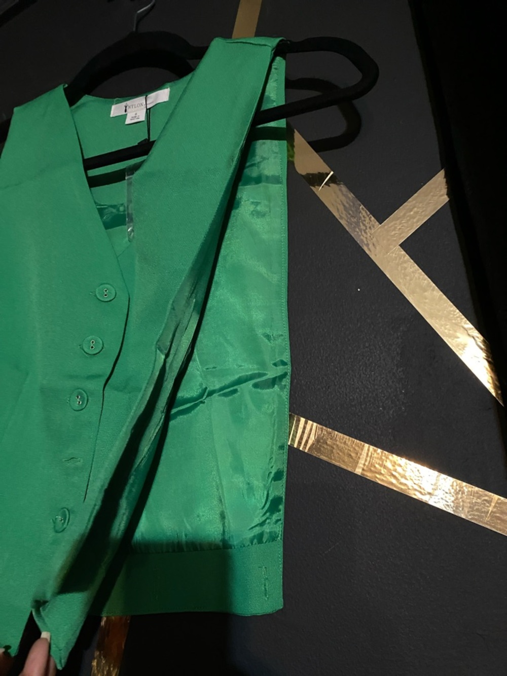 Women's Green Tailored Vest & Pants Set - Picture 5 of 6